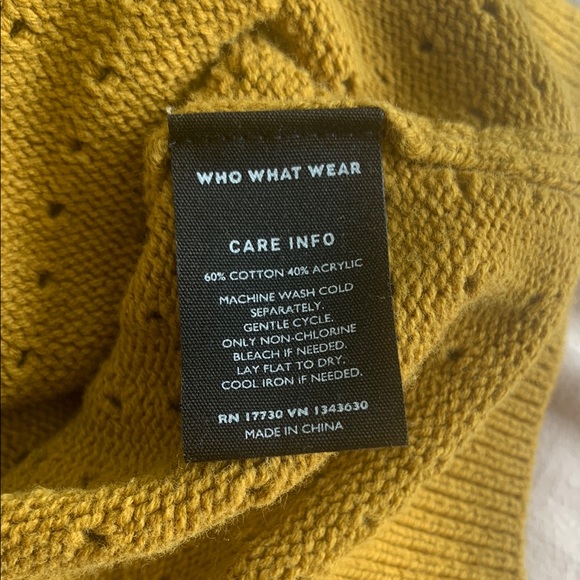 Who What Wear Yellow Ruffled Ribbed Blouse - Picture 10 of 10